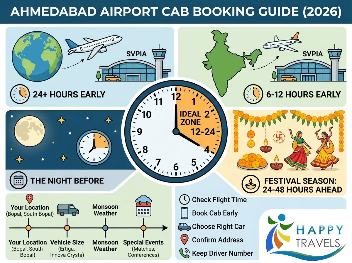 How Early Should You Book an Airport Cab in Ahmedabad? (Complete 2026 Guide)